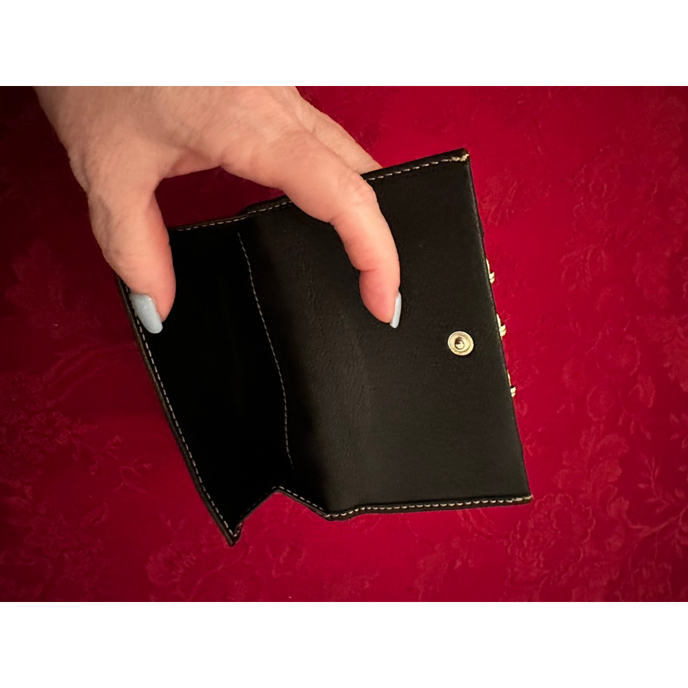 Gucci Black Leather Wallet with Sherry Line Red and Green Ribbon Stripe Chain - Picture 6 of 10